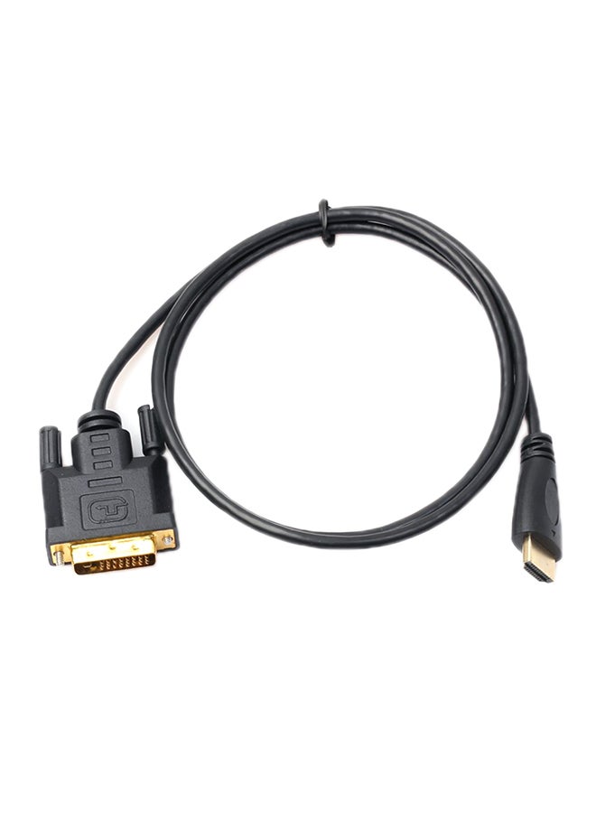 كابل محول بطول 1 متر/1.8 متر/3 متر/5 متر بمنفذ HDMI ذكر مطلي بالذهب إلى منفذ DVI 24 ذكر أسود